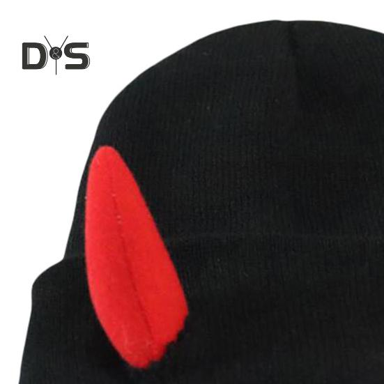 Вязаная шапка-бини с рогами дьявола, зимняя шапка-череп для мужчин и женщин с рогами для катания на лыжах в холодную погоду, теплая вязаная шапка ручной работы с рогами демона