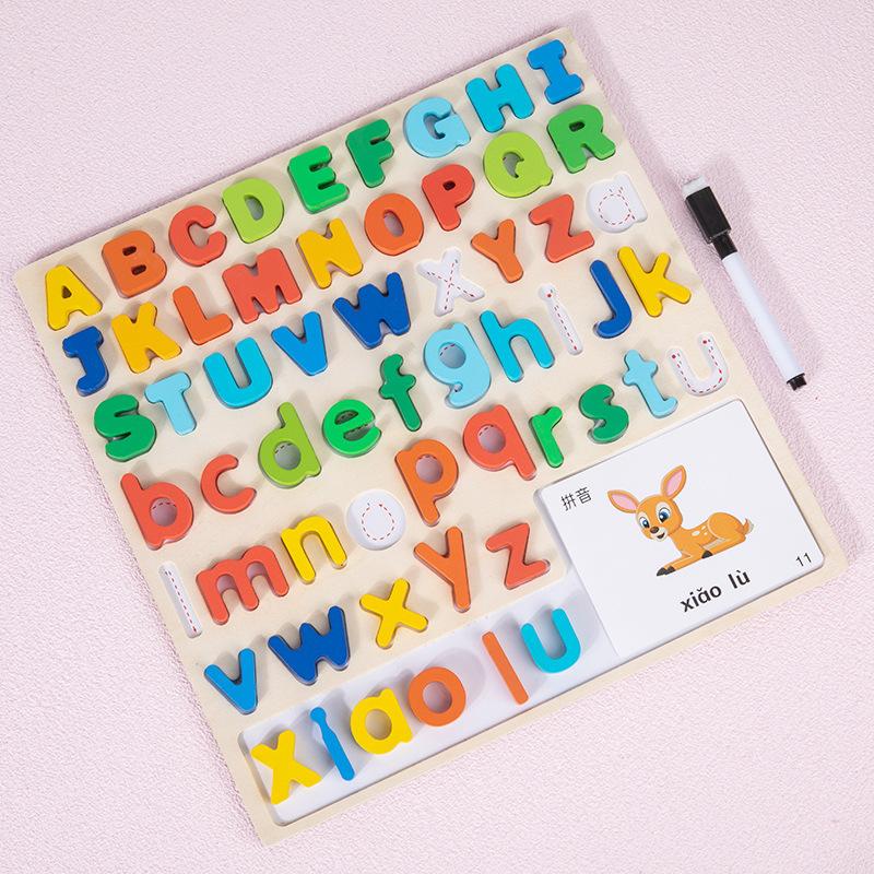 Детская доска для сопоставления цифр и букв, познание формы для малышей, числовые операции, танграм-пазл, развивающая деревянная игрушка
