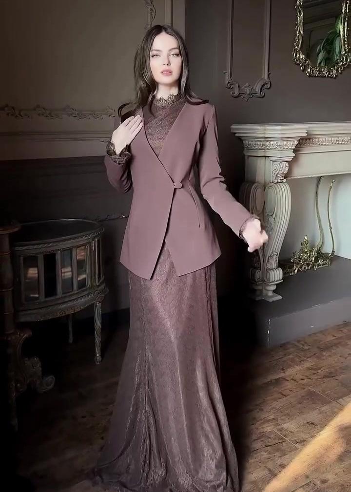 Женское макси-платье с цветочным принтом, длинным рукавом, плиссированное, для официальных вечеринок