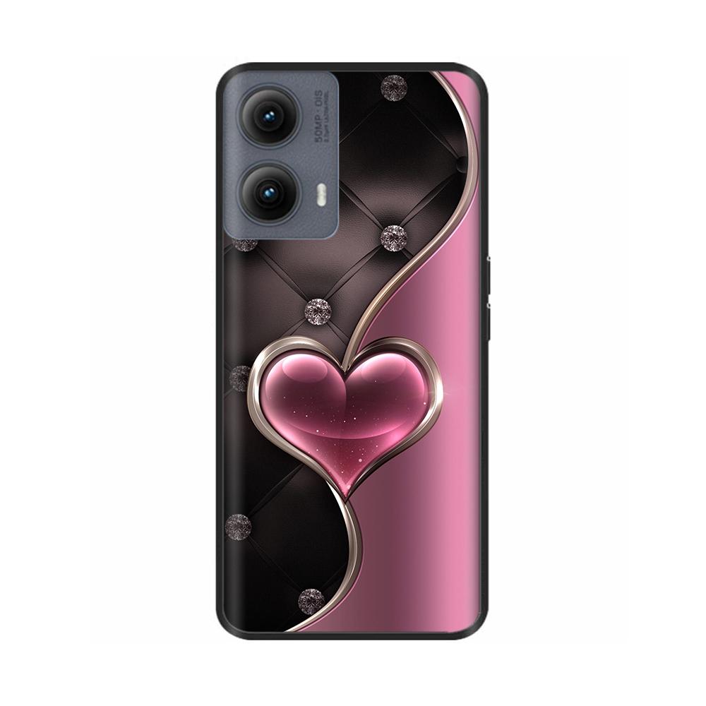 Силиконовый чехол для Motorola Edge 2024 Чехол Милый Мультяшный Мягкий ТПУ Черная Крышка для Moto Edge 2024 6.6" Ударопрочный Fundas Capa