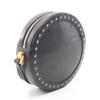 Used MCM Visetos Circle Shoulder Bag PVC coated canvas leather Black Used Women