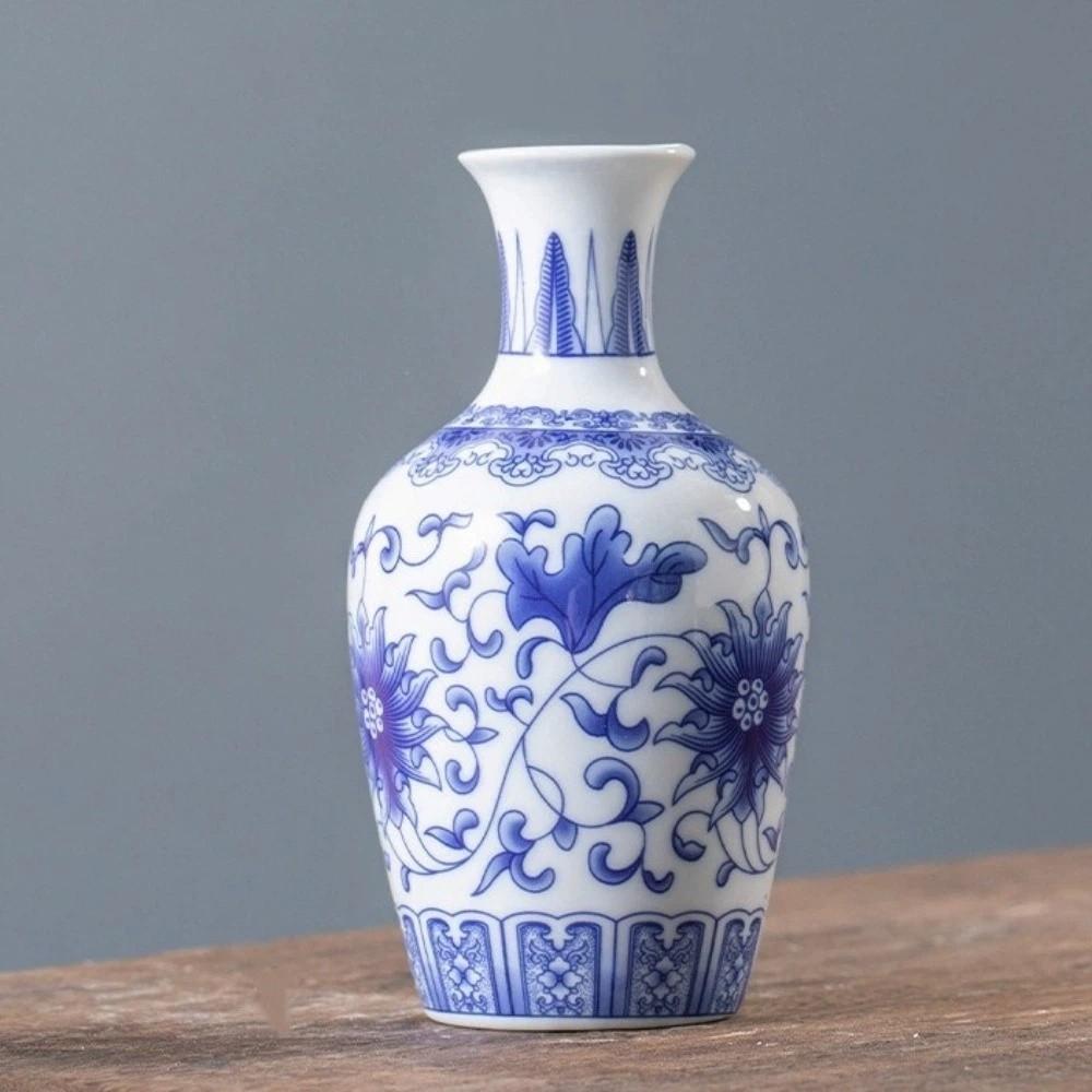 Antique Blue White Porcelain Wall Hanging Ceramic Vase Wall Hanging Vase  Living Room Decor
