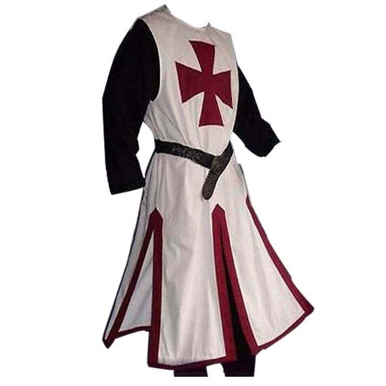 Костюм для косплея, средневековая туника и плащ с капюшоном, рыцари-тамплиеры, накидка эпохи Возрождения, костюм рыцаря с капюшоном, мужские LARP