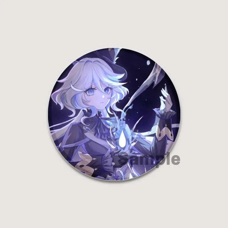 32/44/58mm Anime Genshin Impact Pins Cute Cartoon Furina Badge Handmade Tinplate Brooches Breastpin for Backpack Clothes Gift Accessorys