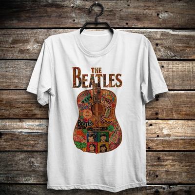Гитара Рок-музыка The Beatles Классическая Футболка Rubber Soul Revolver Abbey Road Унисекс Футболка
