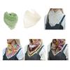 Fashionable Women Triangular Scarf Spring Neckerchief With Artificial Pearls And Flowing Tassels For Various Occasion