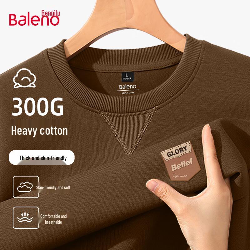 Baleno Men's Loose Fit Letter Print Pullover Sweatshirt