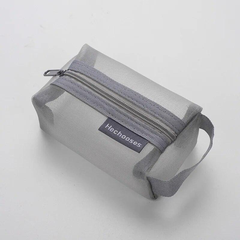 Small Square Mesh Nylon Coin Bags Purse Large Capacity Visible Makeup Toiletry Pouch Keys Earphone Storage Bag Cards Holder Bags