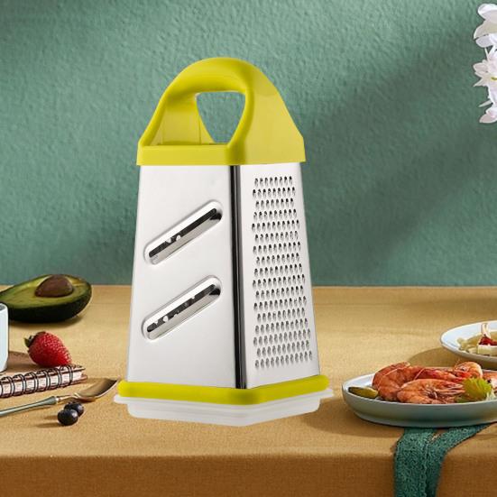 Терка для сыра с контейнером, коробчатая терка из нержавеющей стали для овощей, имбиря, картофеля, профессиональная ручная терка с 4 сторонами