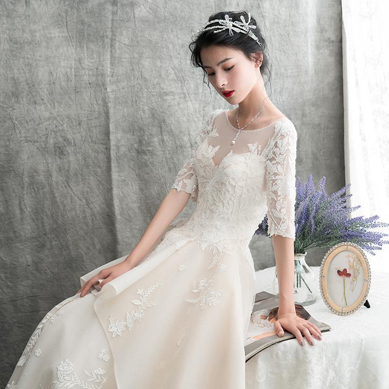 The Main Wedding Dress Winter New Bride Simple and Light Forest Super Fairy Dream Dress Slim and Slim Girl Small