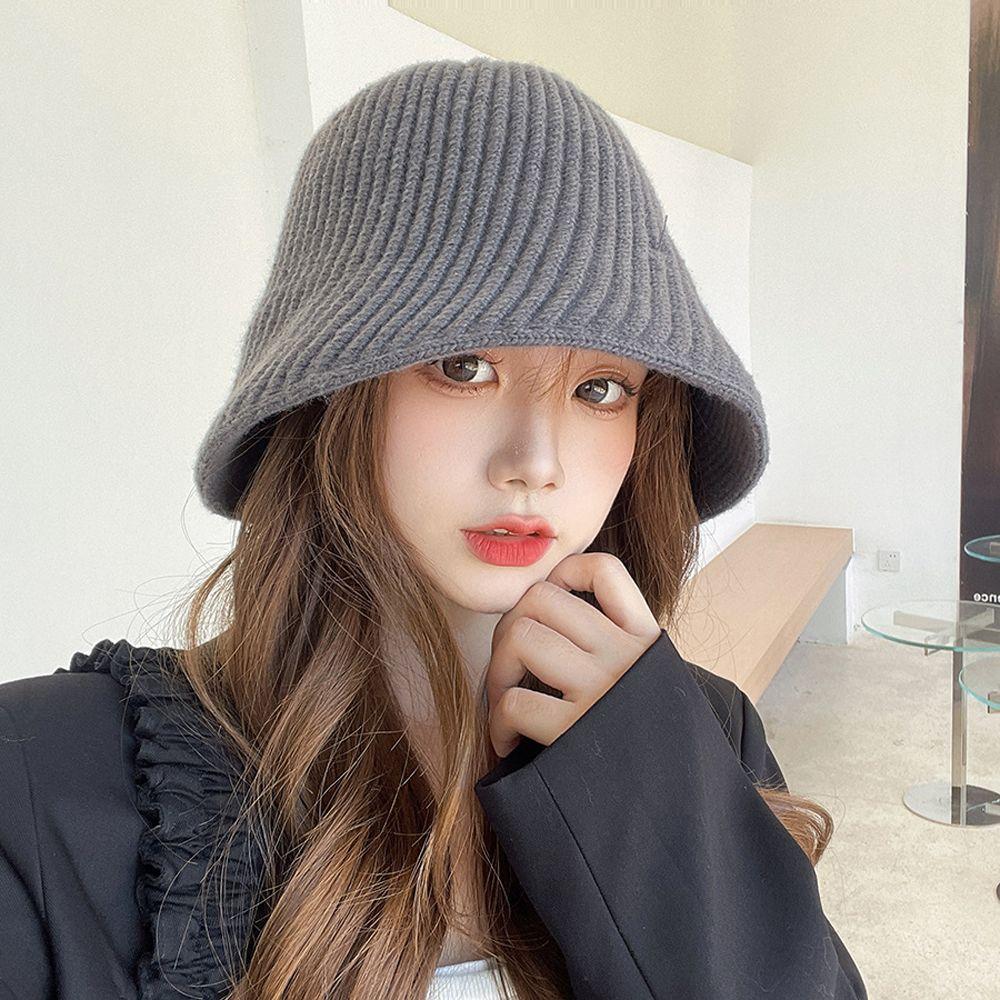Ветрозащитная Повседневная Теплая Модная Защита Ушей Женская Шапка Вязаная Шапка Корейский Стиль Шапки-Бини Панама