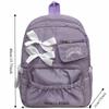 College Style Bow Backpack Large Capacity Canvas Shoulders Bag Cute Students School Bag  School