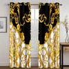 3D Modern Black And Gold Art Design Thin Sunshade Curtains Luxury Living Room Bedroom Home Decoration Custom Curtains