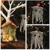 Witch Skeleton Hanging Ornament with Light up Eye Halloween Ghostly Witch Ceiling Decoration for Doorway Patios Garden