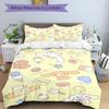 3pcs Cookie & Cinnamoroll Pattern Quilt Cover Set (1 Quilt Cover + 2 Pillowcases Without Pillow Core), High-Definition Printing for Home and Dorm