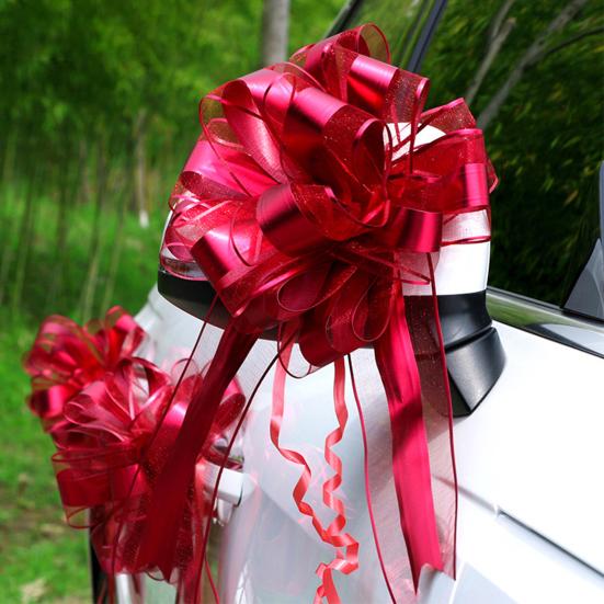 10Pcs Pull Bow Ribbon Romantic Car Pull Bows Hand-pulled Ribbon for Gift Packing Weddings Parties Decoration