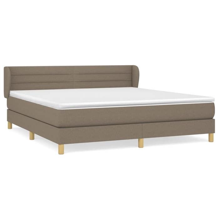 Maison Exclusive - Sommier à lattes de lit avec matelas Taupe 180x200 cm Tissu