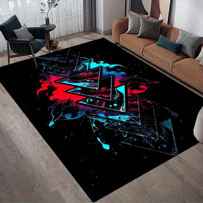 1pc Start button Print, Design Indoor Area Rug - Soft, Anti-Slip, and Durable Gaming Room Decor for Bedroom, Living Room