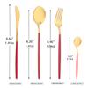 48 шт., набор столовых приборов из красного золота, зеркальный набор столовых приборов, столовые приборы из нержавеющей стали, обеденный нож, вилка, ложка, чайная ложка для домашней посуды