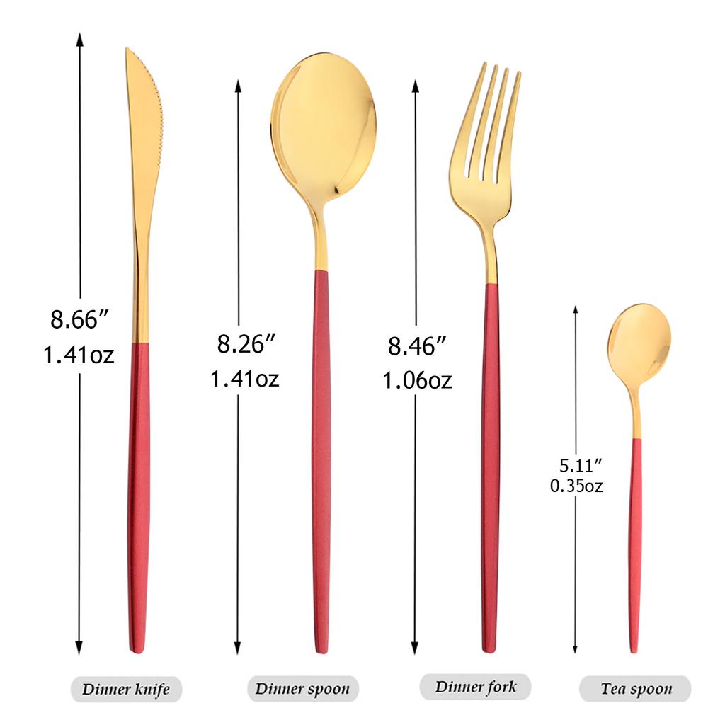 48 шт., набор столовых приборов из красного золота, зеркальный набор столовых приборов, столовые приборы из нержавеющей стали, обеденный нож, вилка, ложка, чайная ложка для домашней посуды