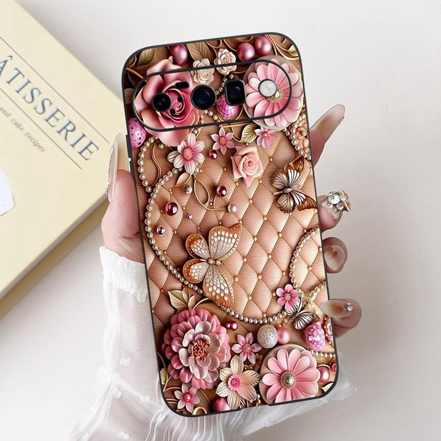 New design 2025 Pattern Case for Google Pixel 10 Pro XL Capa Soft Silicone Black Painted Full Cover for Google Pixel10 Pro Funda
