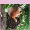 Garden Squirrel With Pinecone Ornament Handmade Resin For Party Decor Holiday