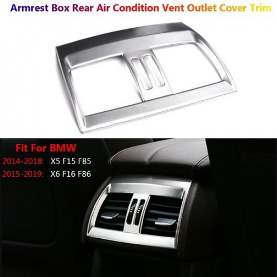 Stainless For BMW X5 X6 F15 F16 Car Interior Rear Seat AC Air Vent Outlet Cover
