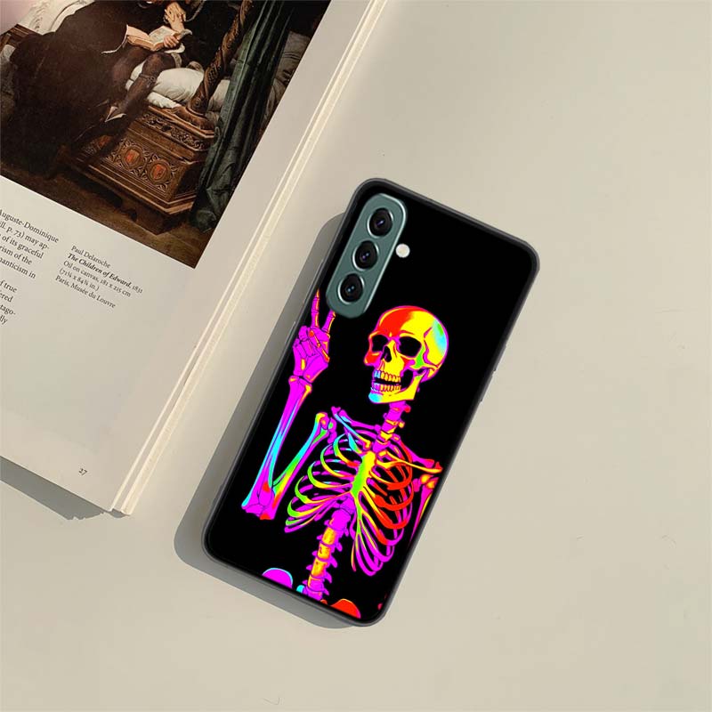 A Funny Skeleton Skull Phone Case for Samsung A54 A14 A24 A34 A17 A37 A57 A55 A35 A25 A15 A07 A05S A04S A12 A22 A32 A52S A72 Gal