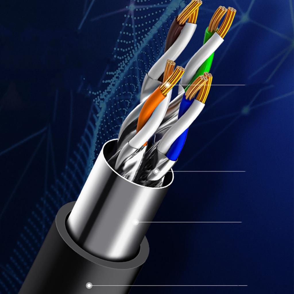 Сетевой кабель Cat 8, 40 Гбит/с, высокая скорость, 2000 МГц, двойное экранирование, 26 AWG, Ethernet-шнур Cat 8 для ноутбука, роутера