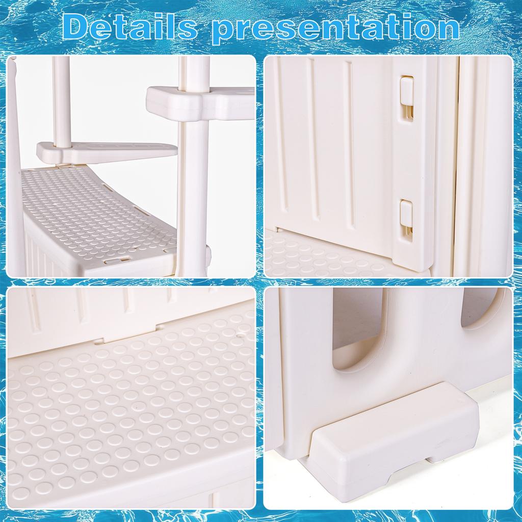 Пластиковый Эскалатор для Бассейна Легкие Поручни для Бассейна Лестница Защищенная от Ржавчины Ступень для Надземного Бассейна для Бассейнов Различных Размеров