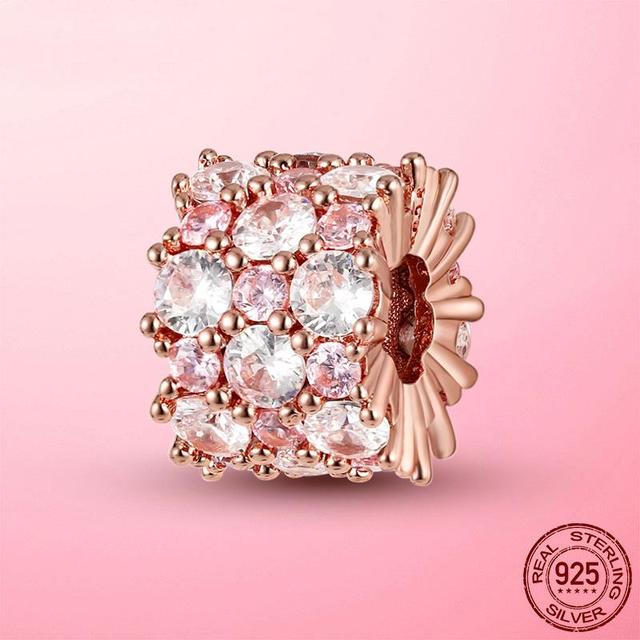 Бусины S925 925 пробы стерлингового серебра ослепительный циркон снежинка день рождения камень шарм подходит модный браслет серебро S925 изготовление ювелирных изделий