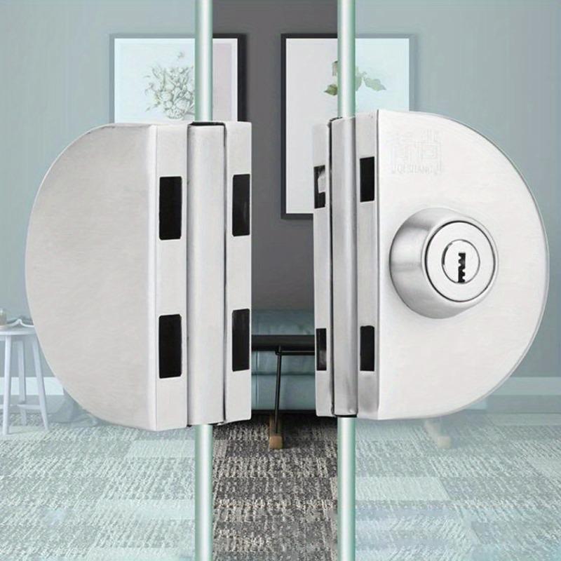 Lock Glass Door Lock For 8-12mm Thickness Frameless Double Swing Or Sliding Toughened Glass Door Glass Door Lock Silver Lock Set
