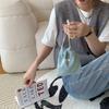 Тканый этикетка Вельветовая Сумка-косметичка на завязках, Большой вместимости