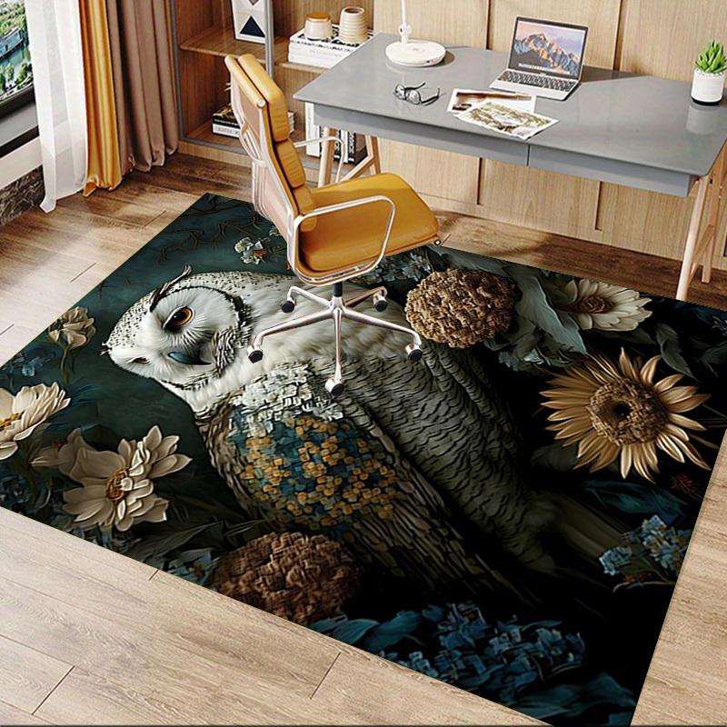 1pc Owl Flowers Carpet Anti Slip Polyester Floor Mat for office.Bedroom