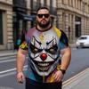 Летний топ с круглым вырезом и 3D-принтом клоуна, модная повседневная мужская футболка с коротким рукавом