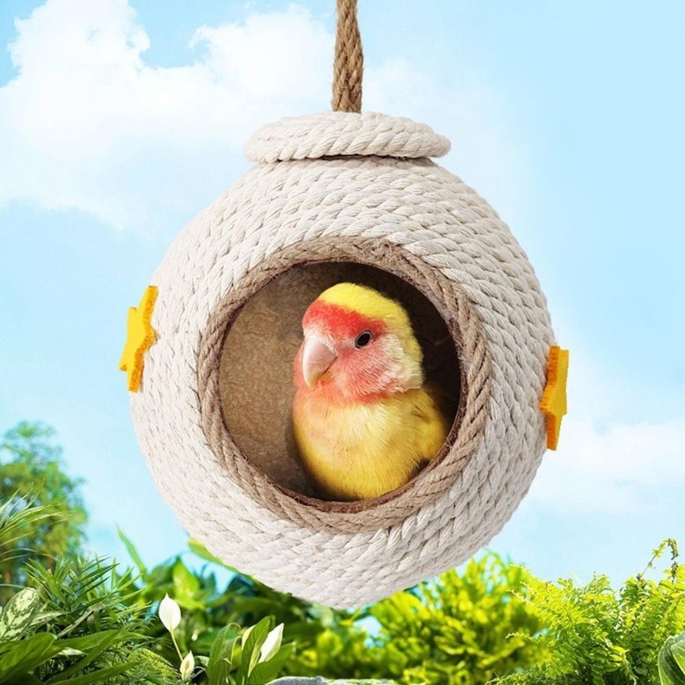 Comfortable Coconut Husk Bird Cages Bite Resistant Bird House Bird Supplies Hamster Bed Garden