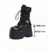 Мода 13,5 см, 17 см Женские панк-ботинки Осень Платформа Уличные кожаные кроссовки Массивные мотоциклетные ботинки Вечеринка в ночном клубе Обувь для косплея