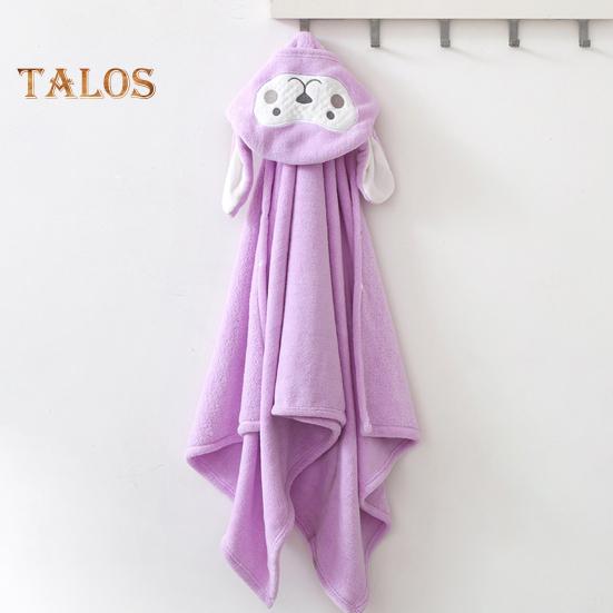 Детское полотенце с капюшоном, застегивающееся на пуговицы, впитывающий банный халат с изображением животных из мультфильмов, коралловый бархатный плащ, полотенце для девочек, мальчиков, малышей, для домашнего использования в бассейне