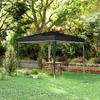 Gazebo 3X3 M For 6 9 People Adjustable Height With Drainage Holes In Metal And Black Oxford Fabric