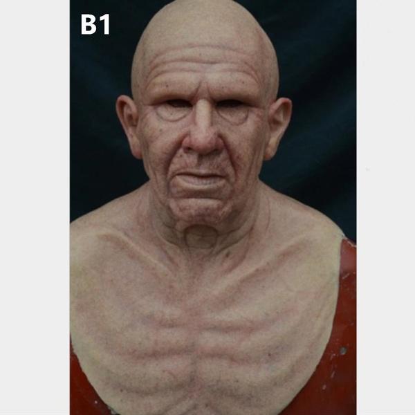 New Old Man Masks Halloween Cosplay Props Scary Horror Facepiece Unisex AdultJ