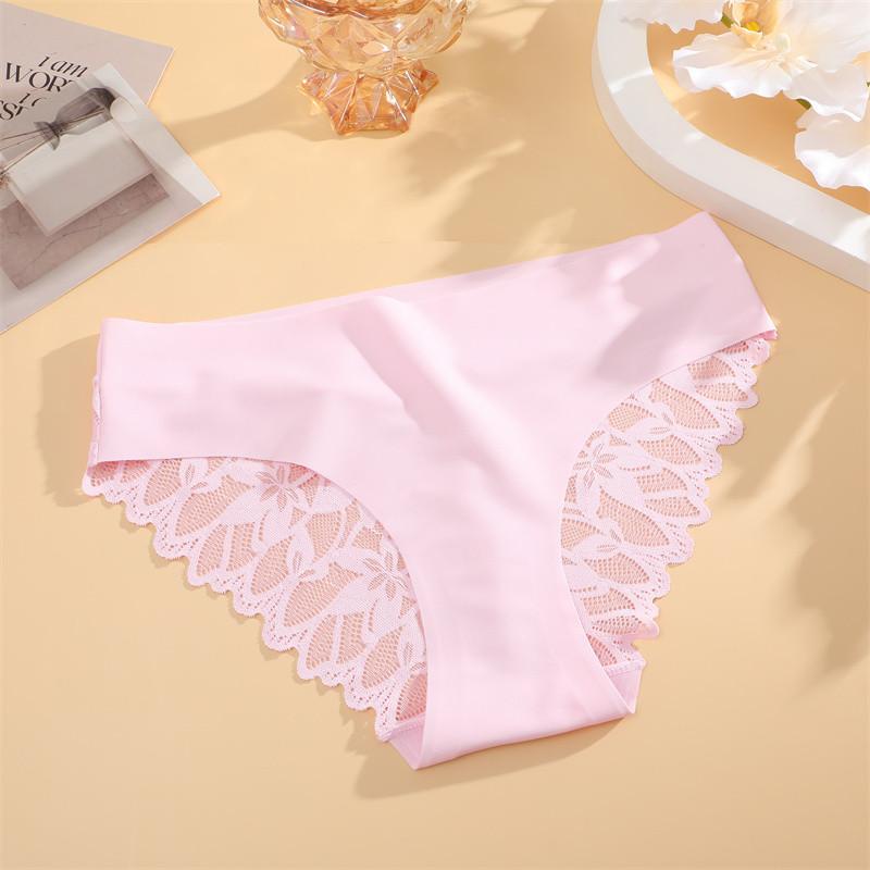 FINETOO Бесшовные трусики из ледяного шелка для женщин с узором в перспективе, бесшовное нижнее белье, удобные трусы