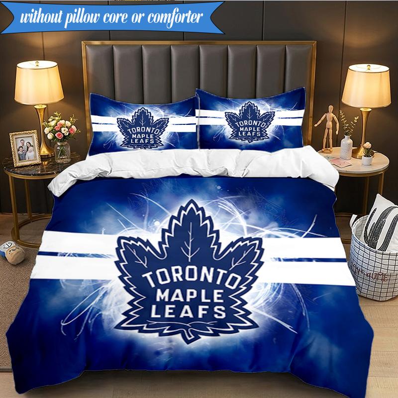 3PCS Maple Leafs Bedding Set Duvet Cover Closure Includes 1 Duvet Cover & 2 Pillowcases for All Seasons Bedroom Decor Christmas Fan gifts