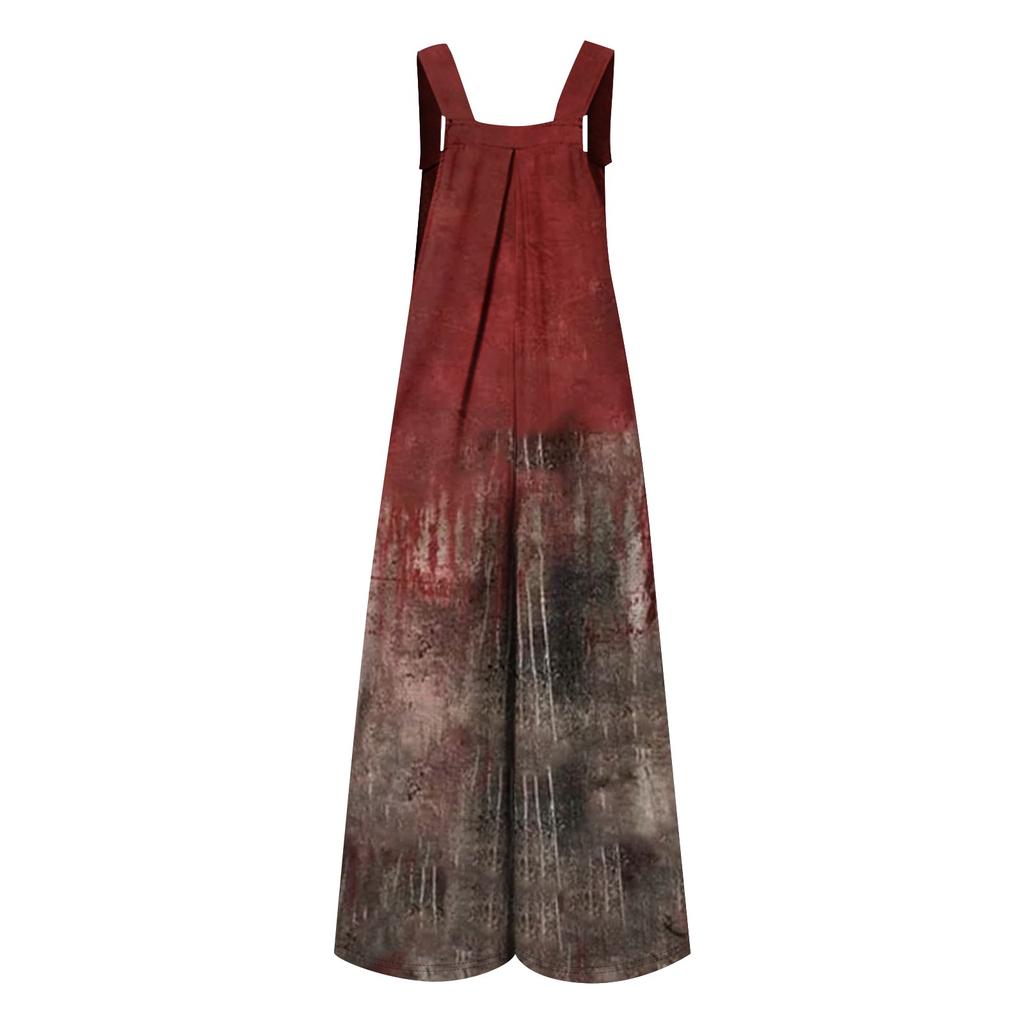 Женская мода ул.. Повседневный свободный ретро-комбинезон с подтяжками и принтом ко Дню Святого Патрика