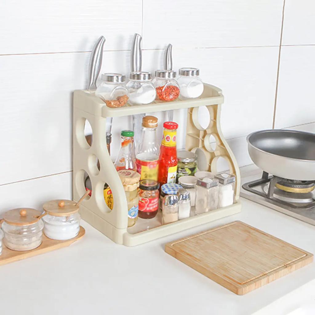 1 шт. Двухуровневая прямоугольная многофункциональная полка-органайзер для столешницы - Экономия места для спальни, Необходимые вещи для общежития