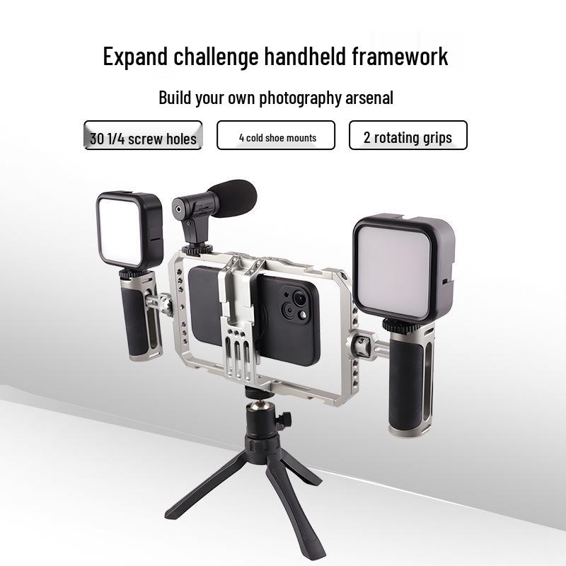 Aluminum Handheld Phone Cage: Vlog & Photography Accessory Set for Live Broadcasts