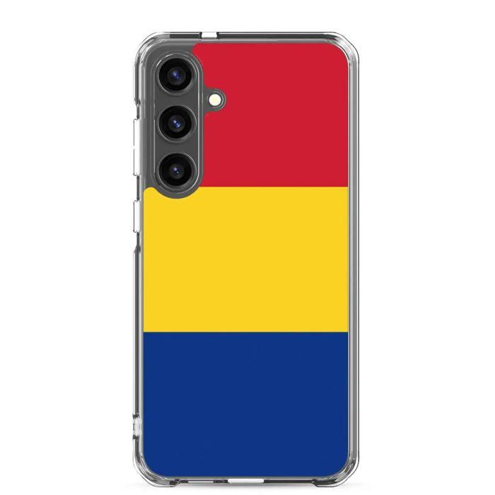 Coque Téléphone - Samsung - Galaxy S24 Ultra - Drapeau Roumanie - Souple - Multicolore