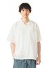 Beams Men's Basic Loose Open Collar Shirt, White, Size M
