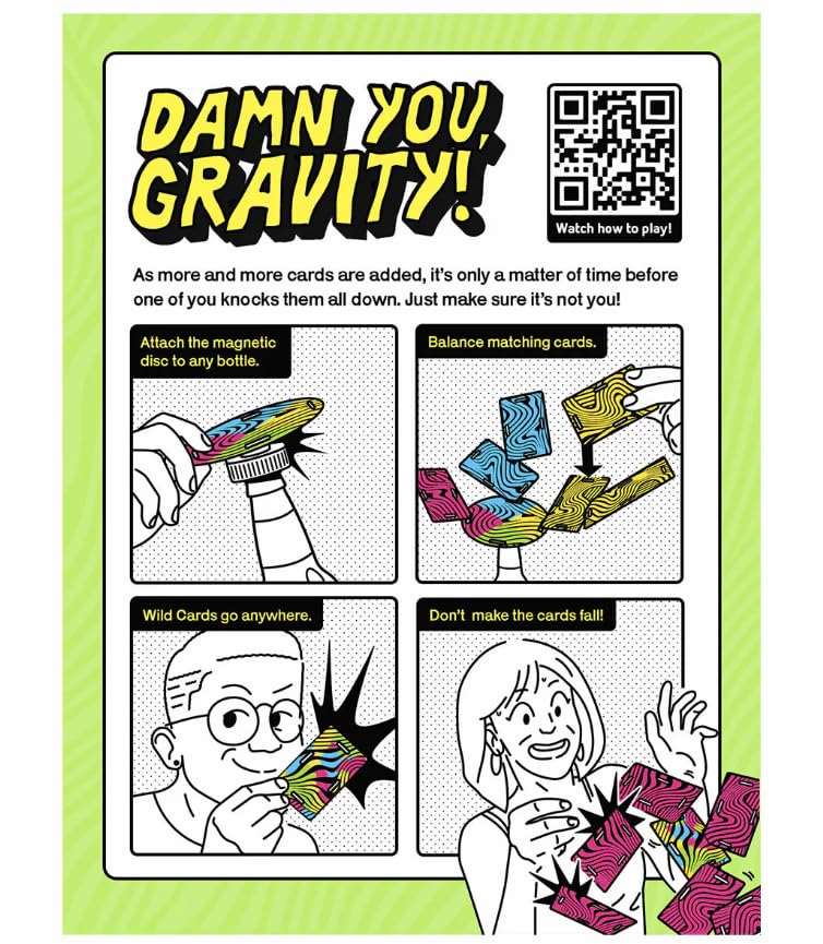 Игра Cards vs Gravity Мини-издание Big Potato Карты против Гравитации Ультимативная Игра на Баланс и Складывание Дорожная Игра Водонепроницаемая Карточная Игра для Семейного Развлечения Игроки