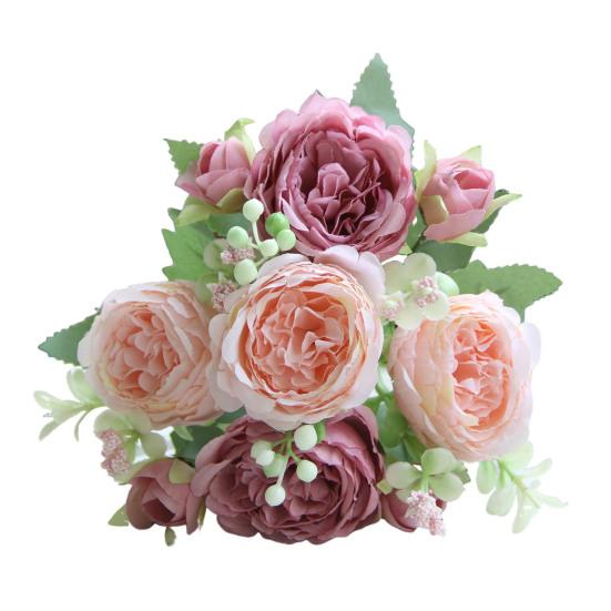 Искусственный цветок пиона 5 вилок реалистичный искусственный шелковый цветок для дома, офиса, свадьбы, вечеринки, помещения, улицы, искусственный цветок, цветущие растения, украшение