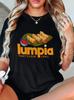 Camiseta Informal Con Cuello Redondo Para Muje Ropa Informal Con Estampado GráFico De Lumpia Manga Harajuku GeoméTrica